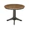 International Concepts Round 36 in Rd top ped table, 12 in leaf, 30.1 inh, dining Height, Hickory/Washed Coal, 36 W, 48 L K45-36RXT-27B - alternate 6